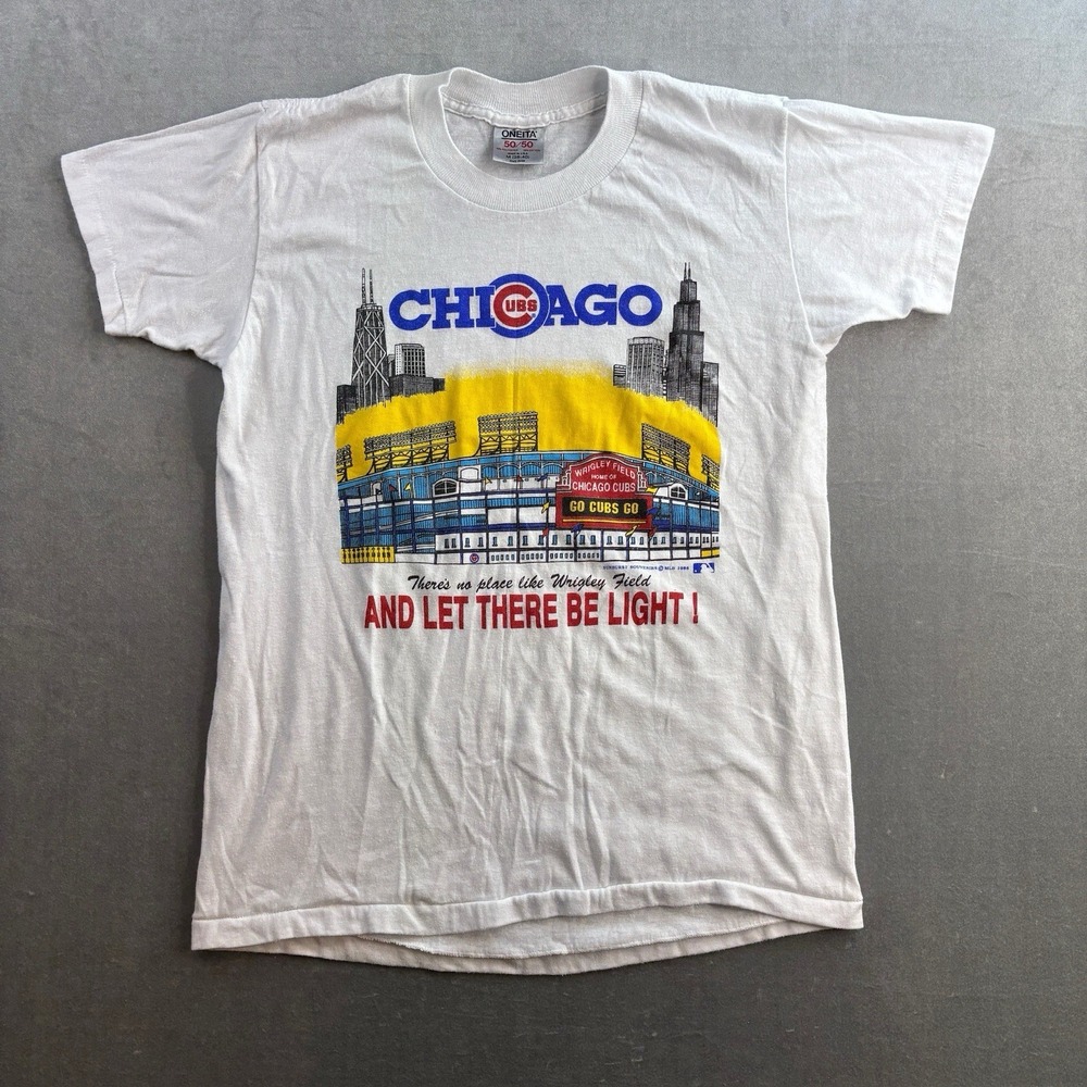 Vintage 80s Chicago Cubs Let There Be Light Wrigley's 1st Night Game 1988 Medium